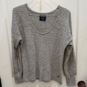 Abercrombie & Fitch Women's Gray V-Neck Sweater